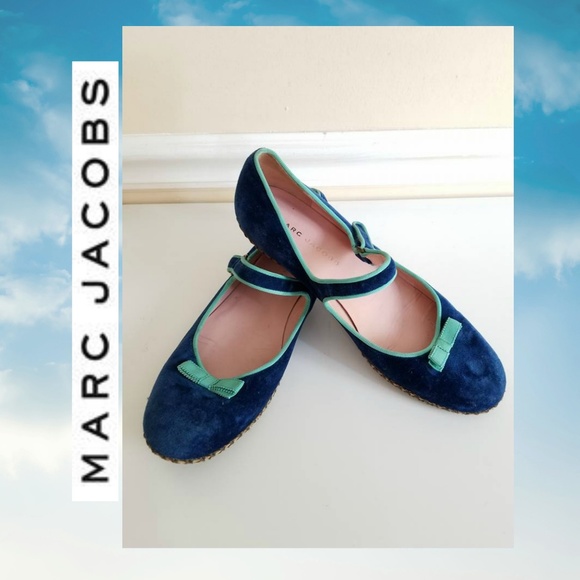 Marc Jacobs Shoes - Marc Jacobs Blue Velvet Mary Janes EUC SZ 8